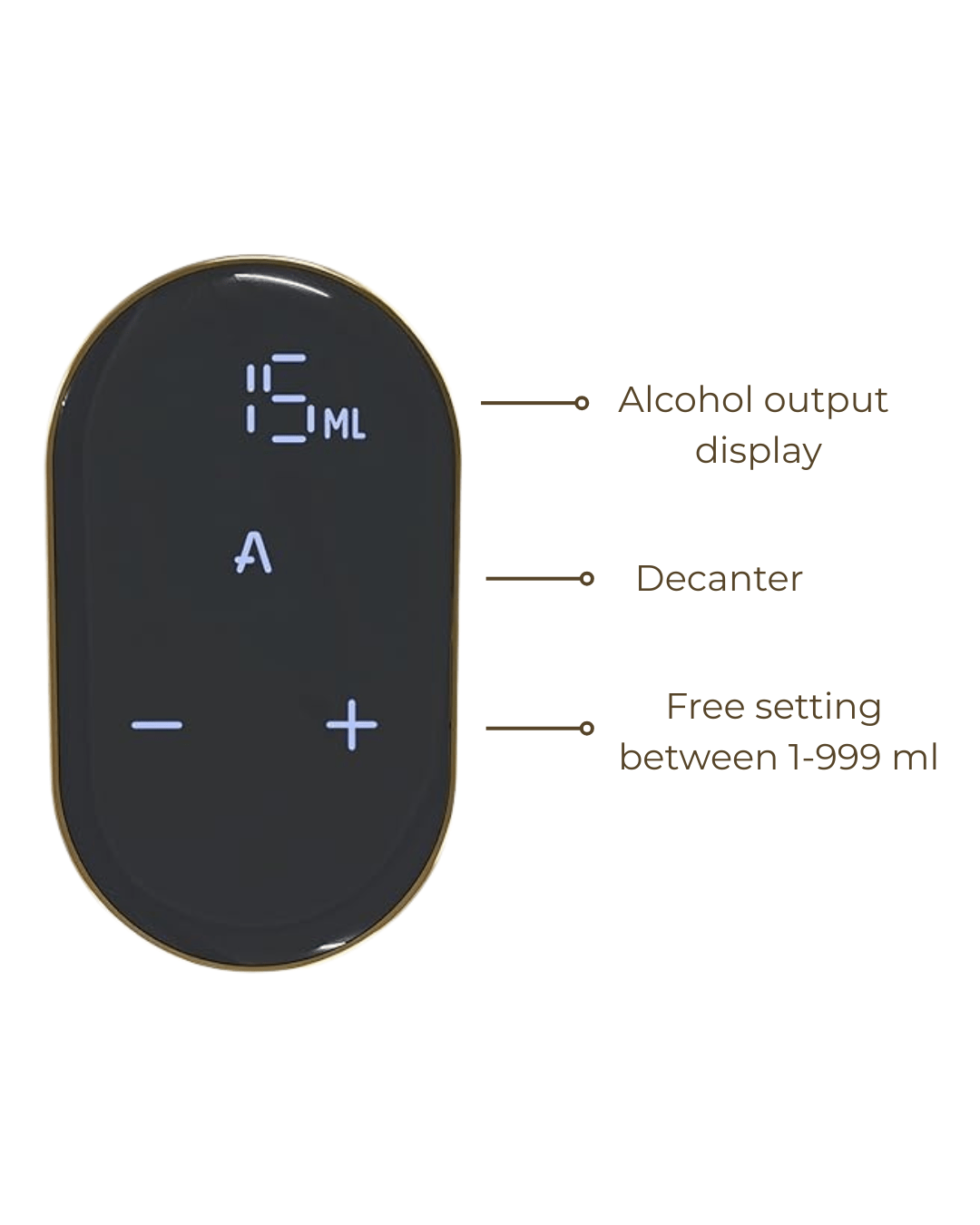 TipsyTap smart wine and whiskey dispenser with LED touch sensor