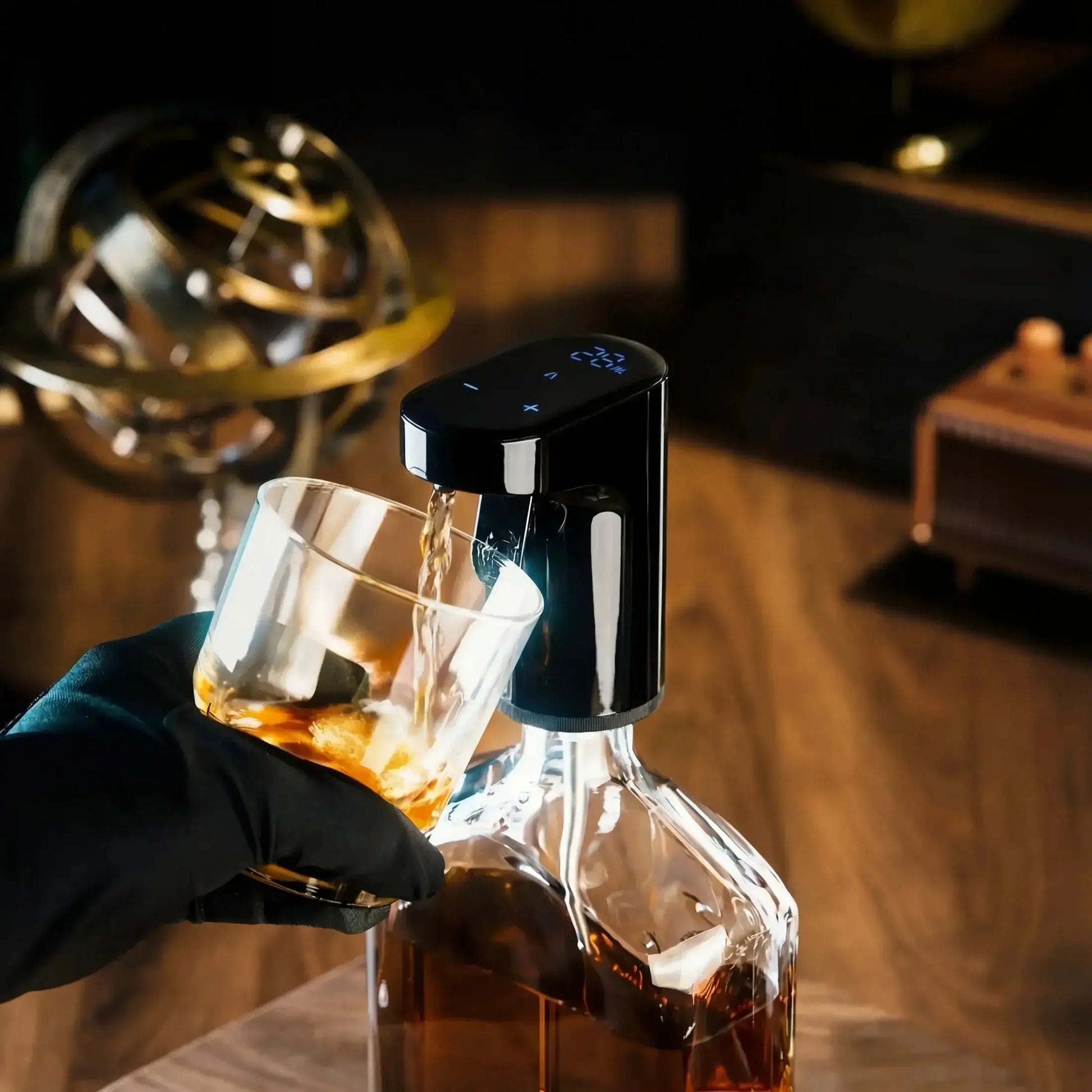 TipsyTap Smart Whiskey Dispenser in Black - sleek matte finish
