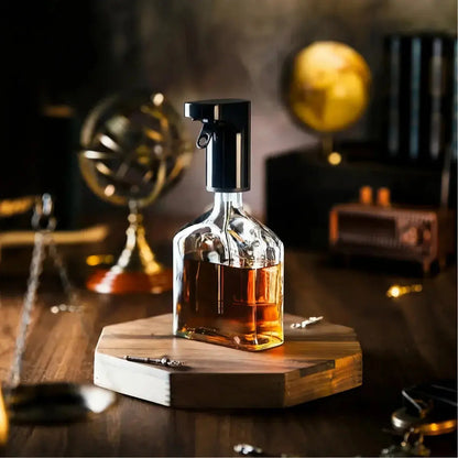 TipsyTap Smart Whiskey Dispenser setup on home bar 