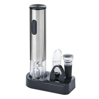 Electric Wine Opener Set (Wine Pourer, Vacuum Stopper, Foil Cutter & Stand).